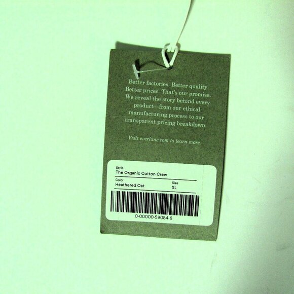 Everlane Organic Cotton Crew Shirt Heathered Oat Size XL New NWT - Picture 4 of 4
